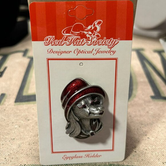 Dog Pin With A Drop-Down Loop For Eyeglasses And Id Vintage #RPJ6M - Picture 2 of 5